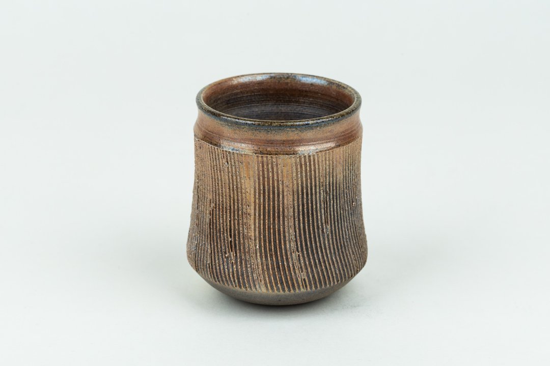 柴烧手拉胚威士忌杯 - 酒杯/酒器 - 陶 金色