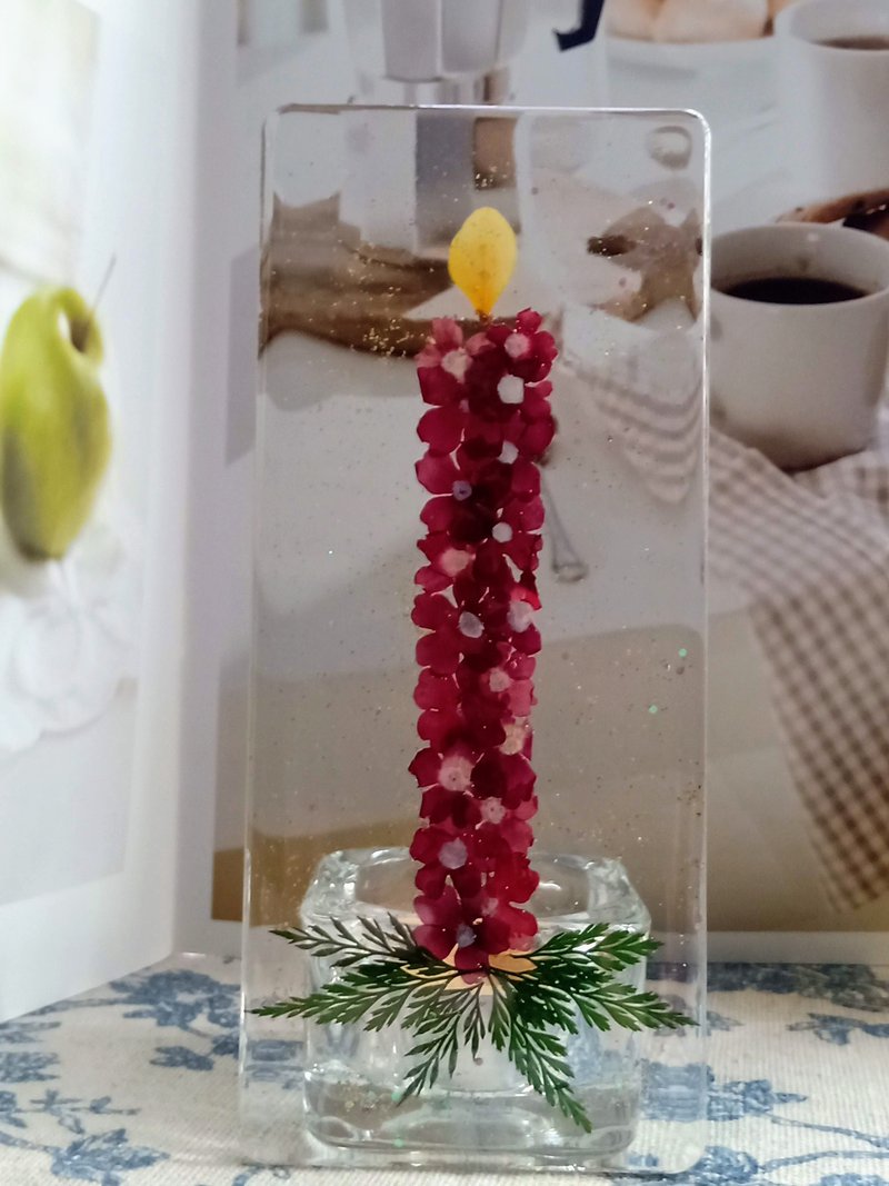 压花烛台| 疗愈LED小夜灯 | 温馨押花玻璃烛台 | 温馨烛光 - 灯具/灯饰 - 其他材质 多色