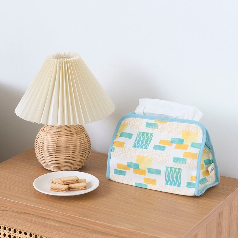 小屋面纸套(卫生纸套)/铁花窗砖墙/莱姆橙黄/经典新色IV - 纸巾盒 - 棉．麻 黄色