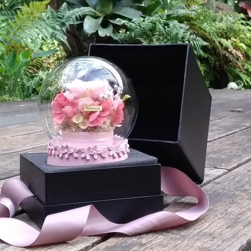梦幻粉 旋转音乐盒 永生花 - 干燥花/捧花 - 植物．花 粉红色