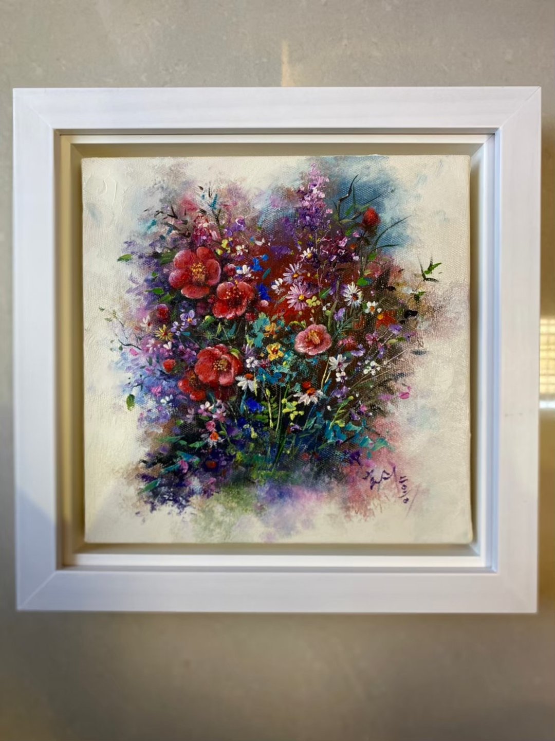油画精品创作 富贵花开 (15 cm*15 cm) 现货不用等 - 摆饰 - 棉．麻 多色
