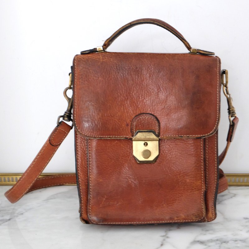 法国复古TEXIER真皮小公文包 - 公文包/医生包 - 真皮 咖啡色
