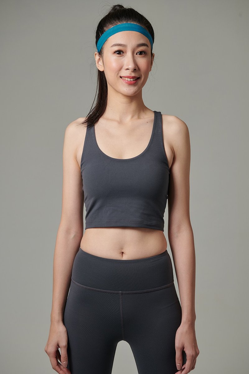 春夏穿搭【Yoga Flow】Brook Tank-Dark Grey 快速出货 - 女装瑜珈服 - 聚酯纤维 