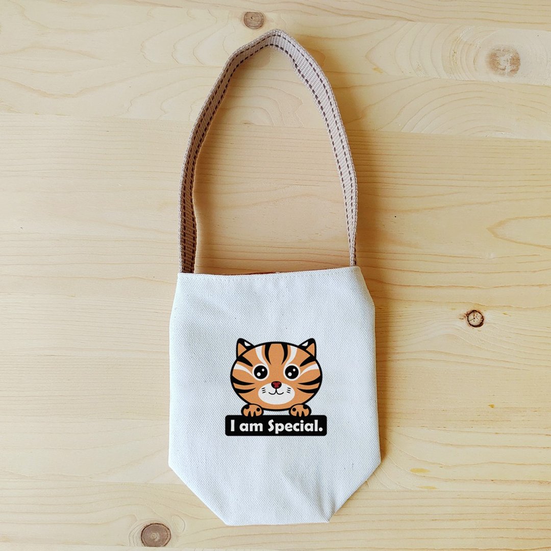 Leopard cat 石虎 水壶袋/杯套 - 随行杯提袋/水壶袋 - 棉 卡其色
