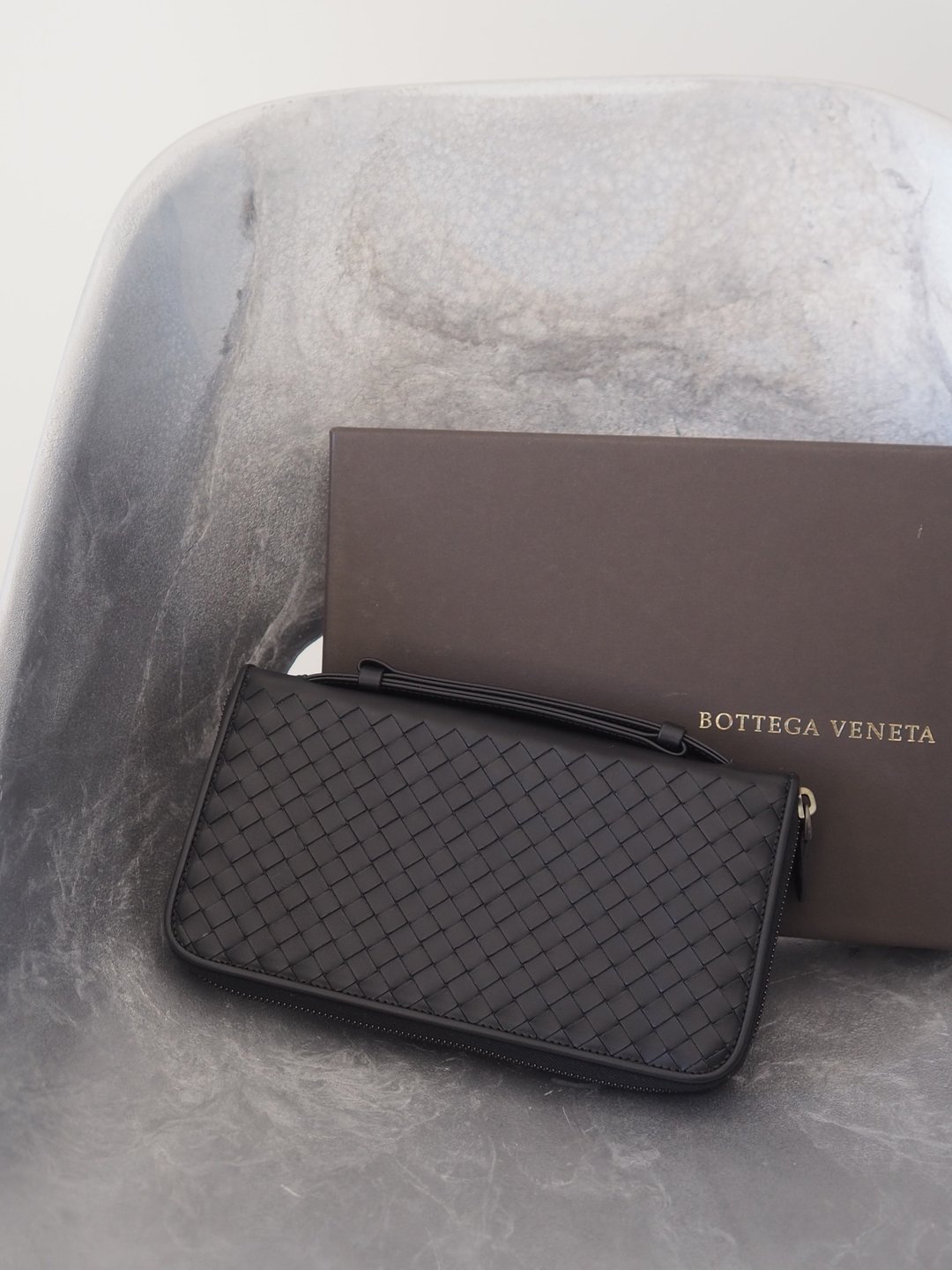 Bottega Veneta 宝缇嘉 护照夹 钱包 零钱包 黑色 男女皆宜 古董精品 - 护照夹/护照套 - 真皮 黑色