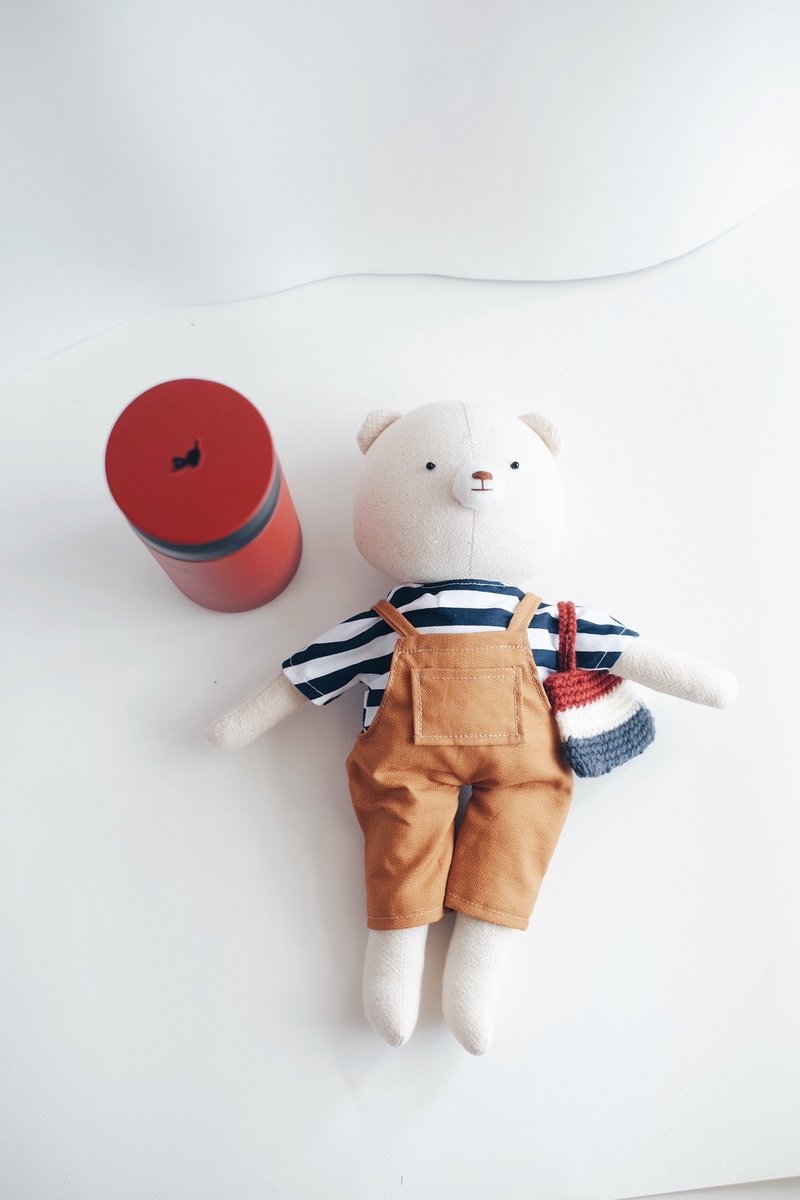 Bear goes to the market - 玩偶/公仔 - 棉．麻 橘色