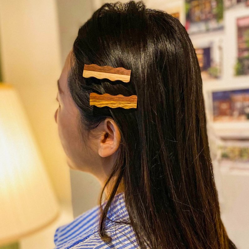 原木发夹 发饰 手作 生日礼物 送礼 发夹 自然风 - 发饰 - 木头 咖啡色