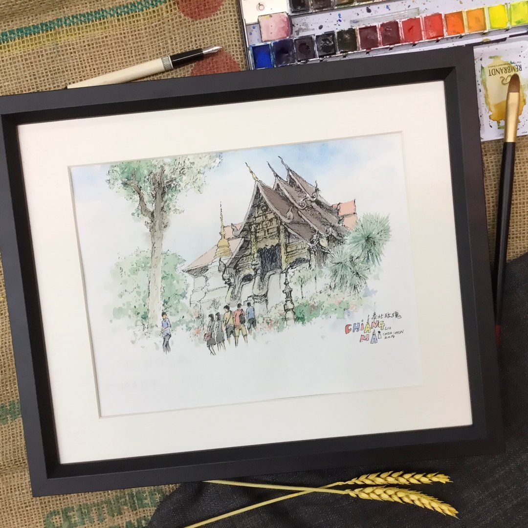 漫游清迈/手绘原创/淡彩/含画框 - 海报/装饰画/版画 - 纸 咖啡色