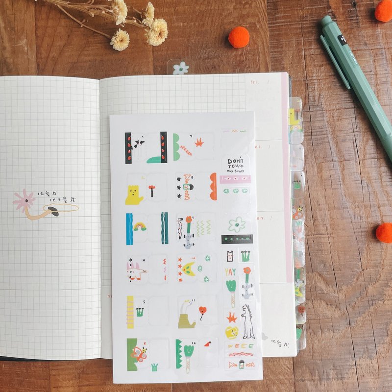 \ 手帐好朋友 / 马卡龙脚趾月份索引透明贴纸 - 贴纸 - 纸 透明