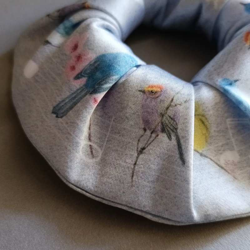 Jennie Tsai - 水蓝音符鸟插画 - 小甜甜圈发束 - 发饰 - 丝．绢 