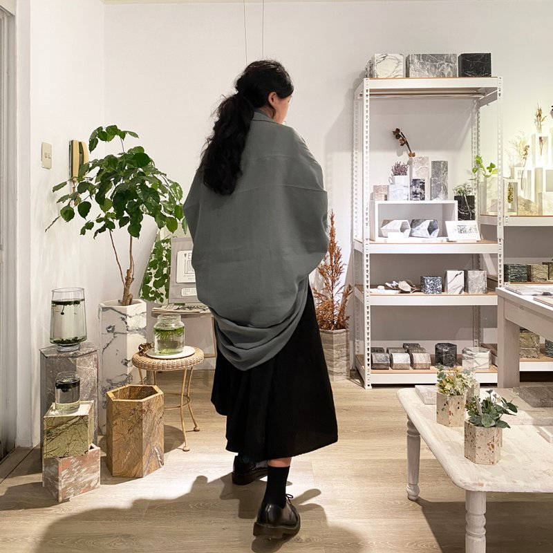 【 罩衫 04 】慵懒大飞鼠罩衫/30色 - 女装休闲/机能外套 - 棉．麻 灰色