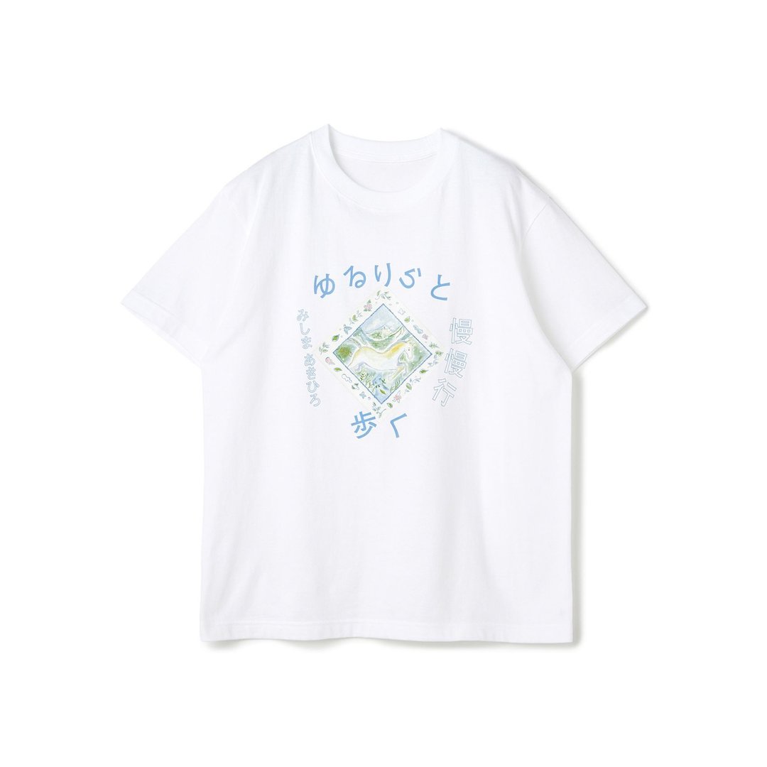 (T 恤/信息/ArtTshirt) With the Wind Horse - 女装 T 恤 - 棉 白色