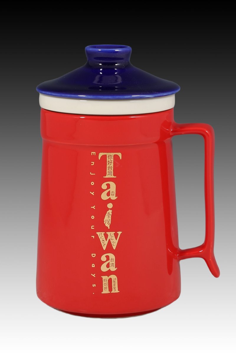 福尔摩沙_Taiwan_台湾杯_三件式滤杯_陶瓷杯_440ml 多款设计图纹 - 咖啡杯/马克杯 - 瓷 红色