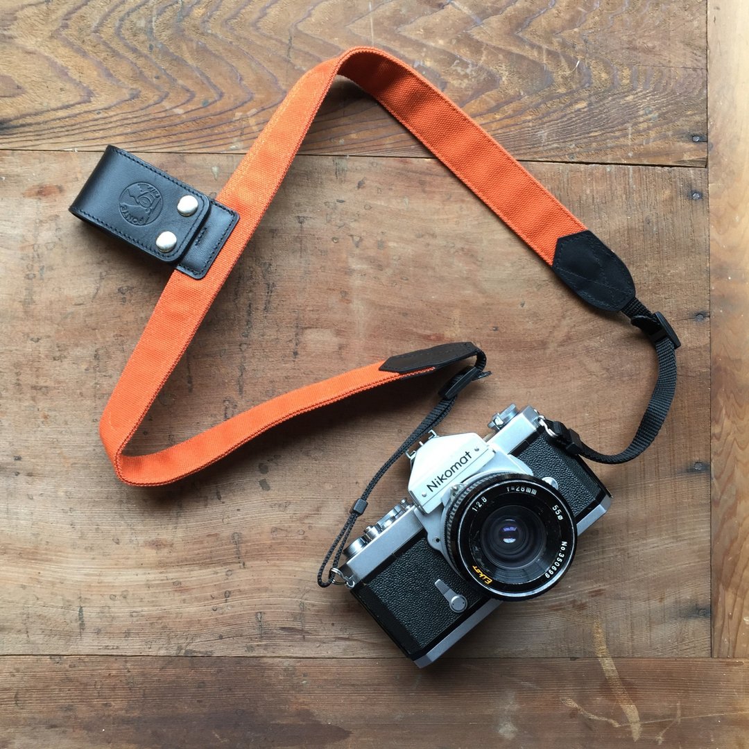 Camera Lift-Strap--专为旅行设计的相机背带--帆布土黄 - 相机 - 棉 橘色