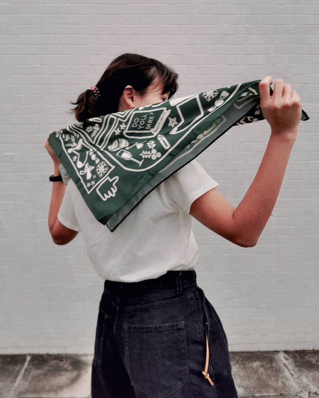 SANTA Scarf (GREEN) - 丝巾 - 棉 