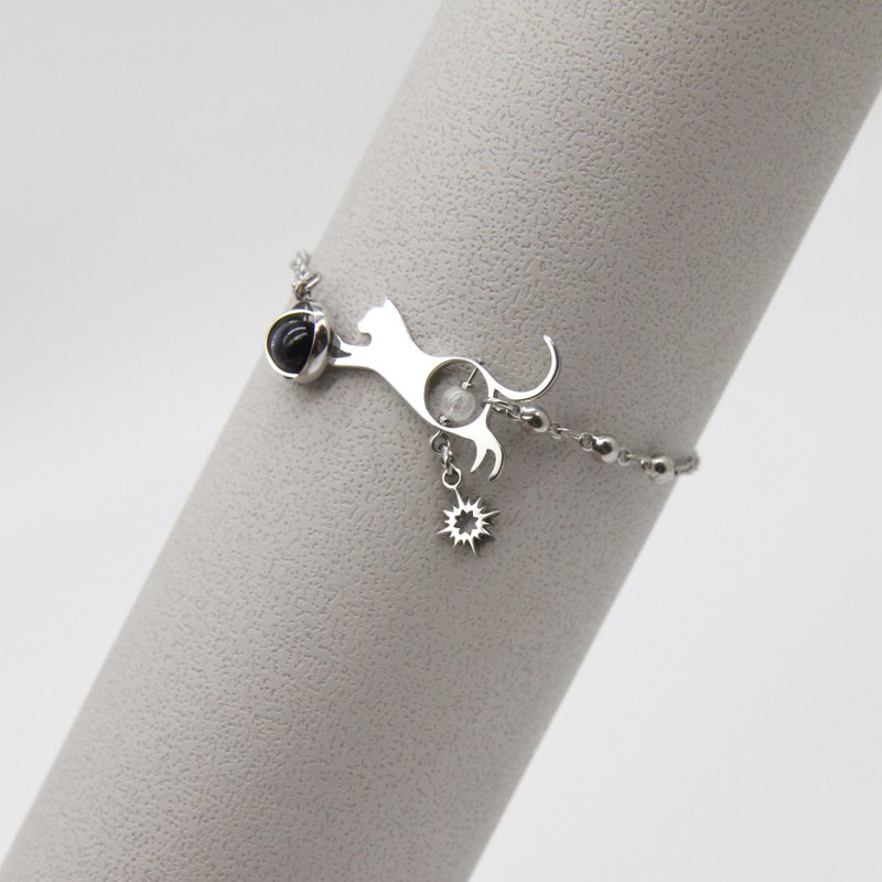 LunaWhisker 猫玩球喵月光石手链 - 手链/手环 - 不锈钢 