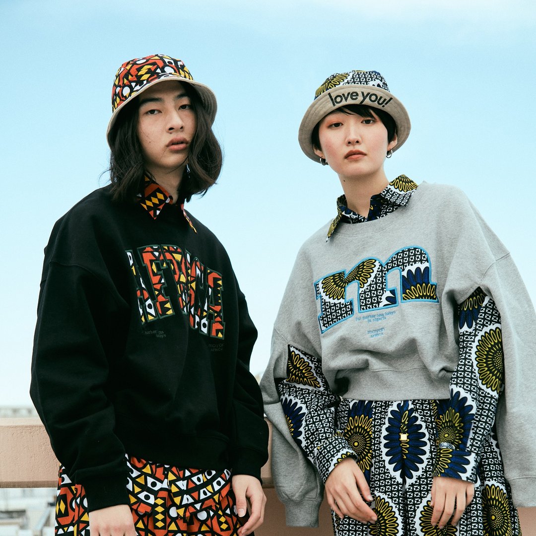 reversible bucket hat【AFRICAN FABRIC】 - 帽子 - 聚酯纤维 红色