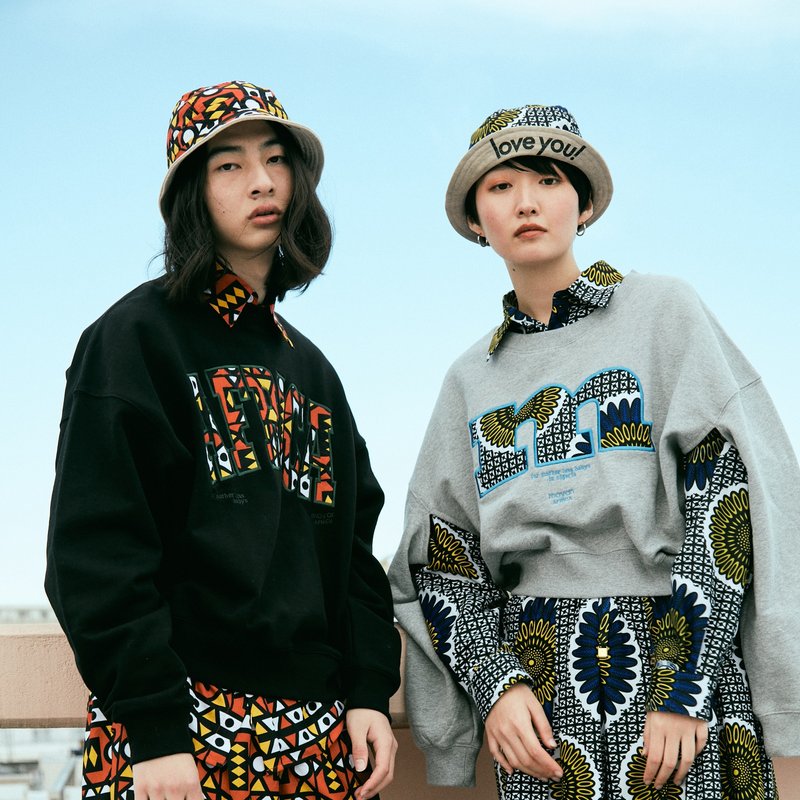 reversible bucket hat【AFRICAN FABRIC】 - 帽子 - 聚酯纤维 红色