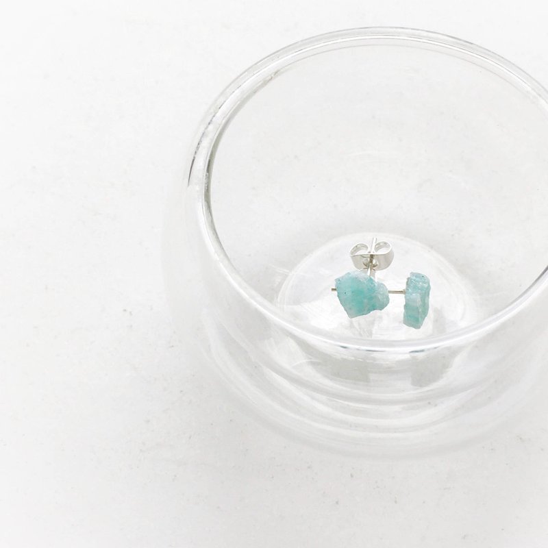 / 小金平 / 天河石925纯银原石耳环 - 耳环/耳夹 - 半宝石 蓝色