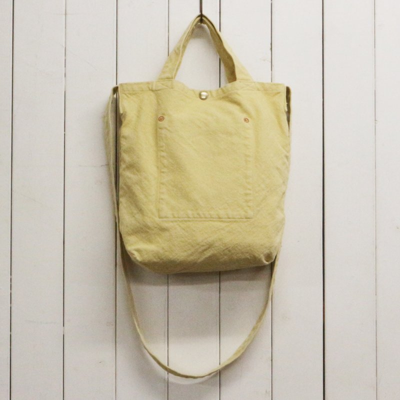 手提包S（VC-1）[2025春夏限定色：蛋奶黄] - 手提包/手提袋 - 棉．麻 黄色