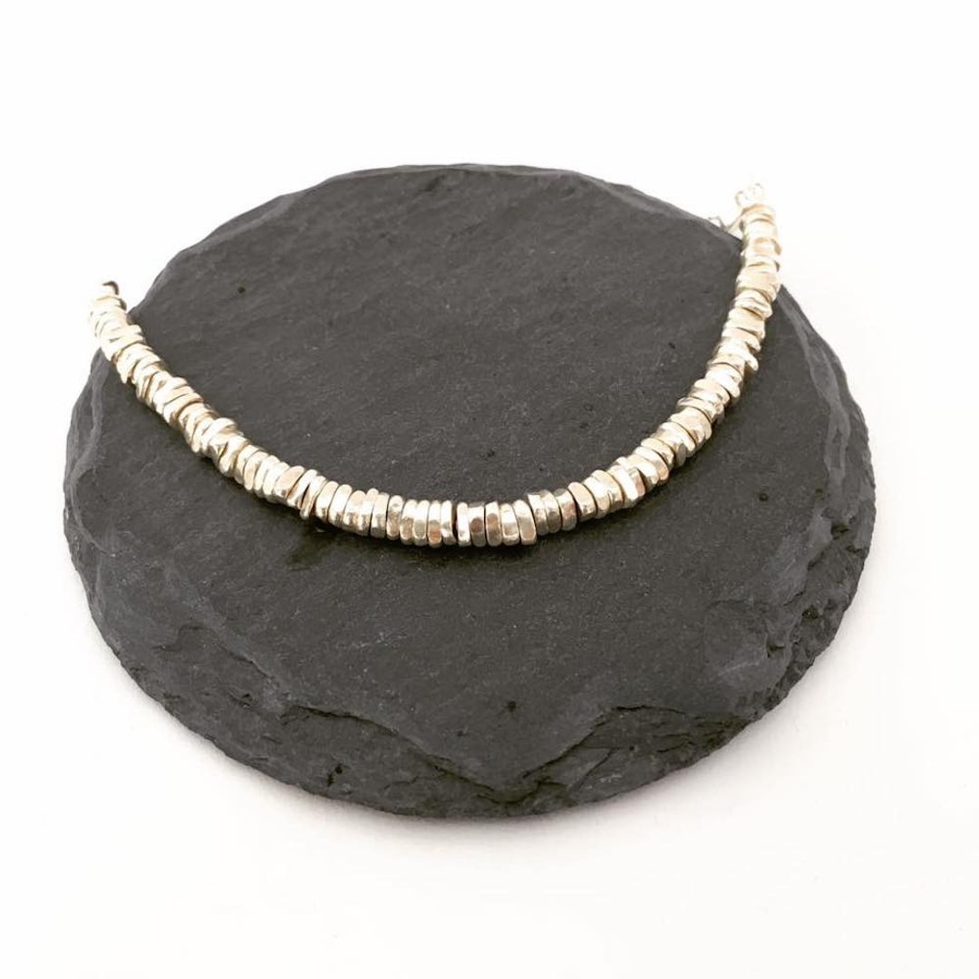 圈圈圈-不规则版纯银手链/silver bracelet - 手链/手环 - 其他金属 银色