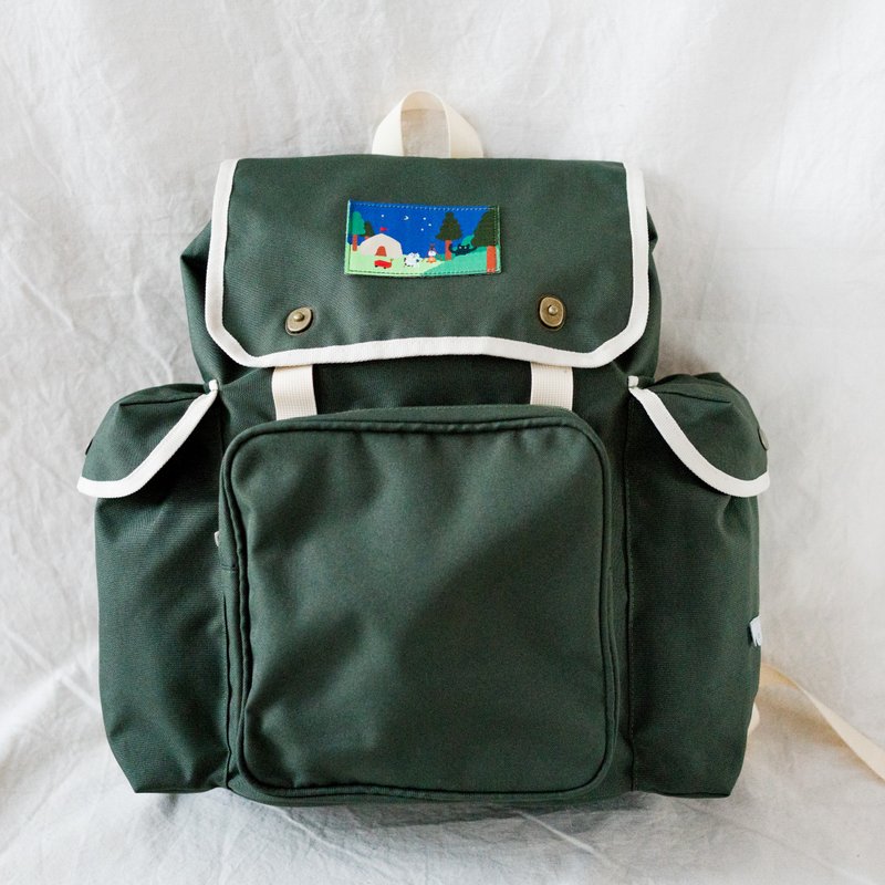 探险后背包 / 墨绿色 / 使用回收PET制成之布料 / - 后背包/双肩包 - 其他人造纤维 