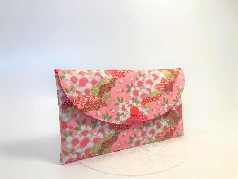 2色~【烫金樱花云扇棉布】红包袋/存折袋/多功能袋 - 红包/春联 - 棉．麻 