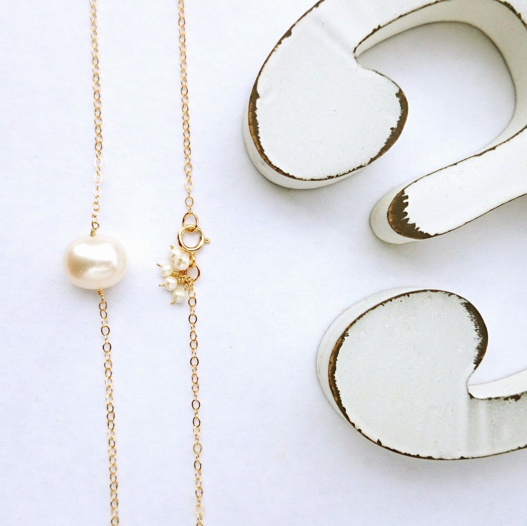 14kgf * Japanese BIG pearl bubble necklace - 项链 - 珍珠 白色