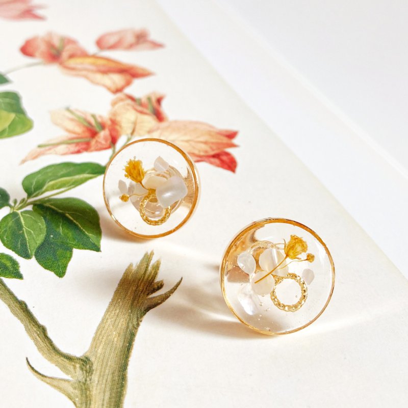 日光片隅 / 树脂耳环 / 可改耳夹 - 耳环/耳夹 - 树脂 透明