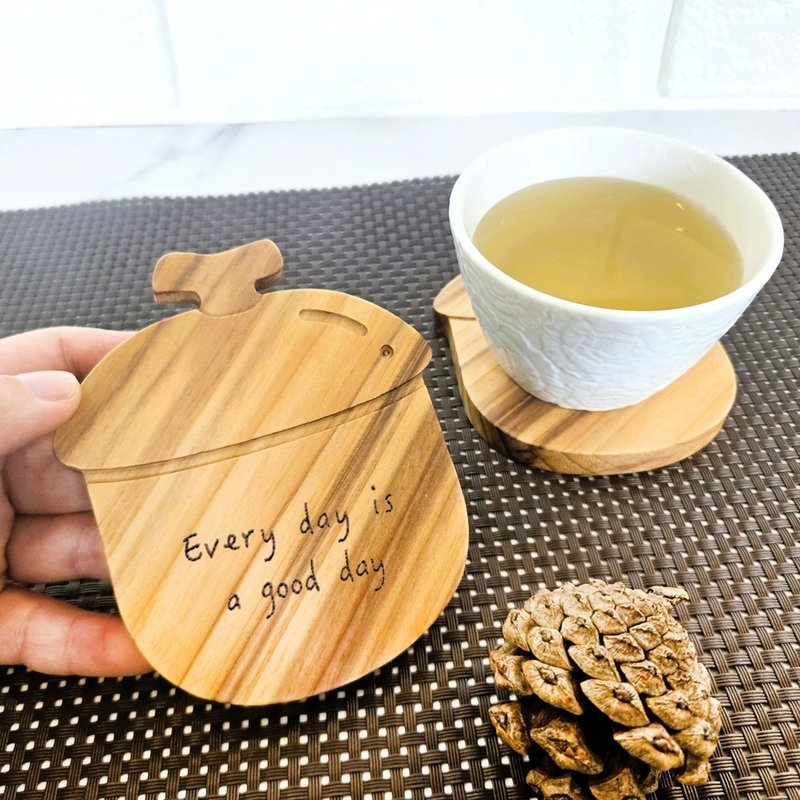 橡橡好礼 - 杯垫隔热垫组 -【橡实/国产材系列】 - 杯垫 - 木头 