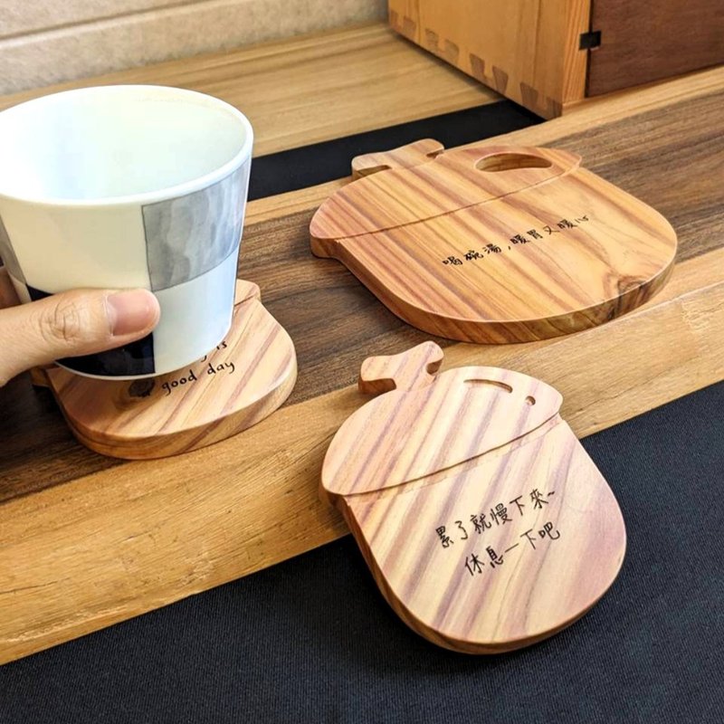 橡橡好礼 - 杯垫隔热垫组 -【橡实/国产材系列】 - 杯垫 - 木头 