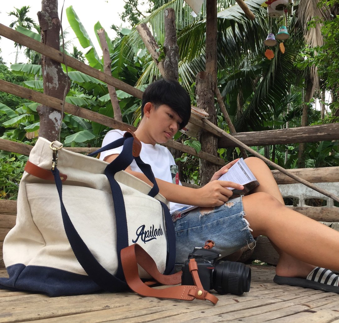Three days Two nights Bag / Canvas Bag / White vs Dark blue - 行李箱/行李箱保护套 - 其他材质 多色