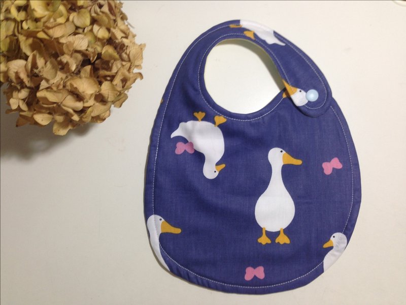 一比一比鸭鸭双面围兜(绽蓝) - 围嘴/口水巾 - 棉．麻 