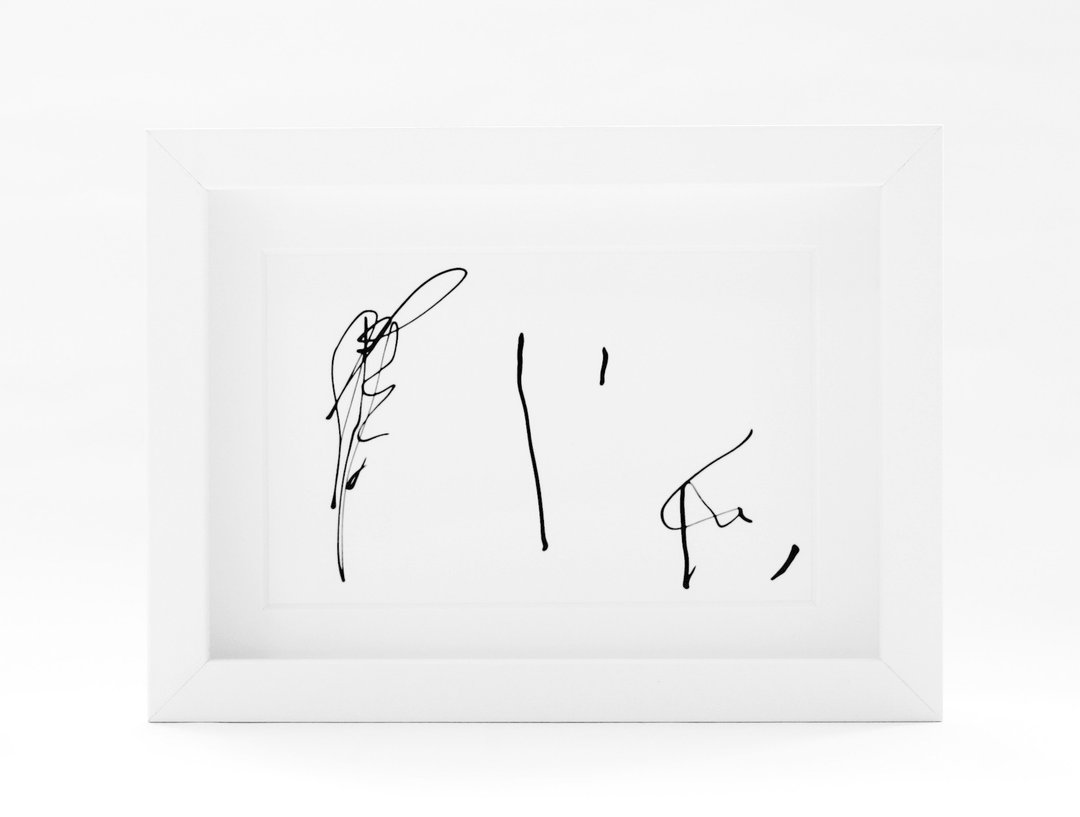 心流插画 (含框 + 礼盒)【一杯书写咖啡】| 画框礼盒 | 黑白插画 - 画框/相框 - 木头 白色