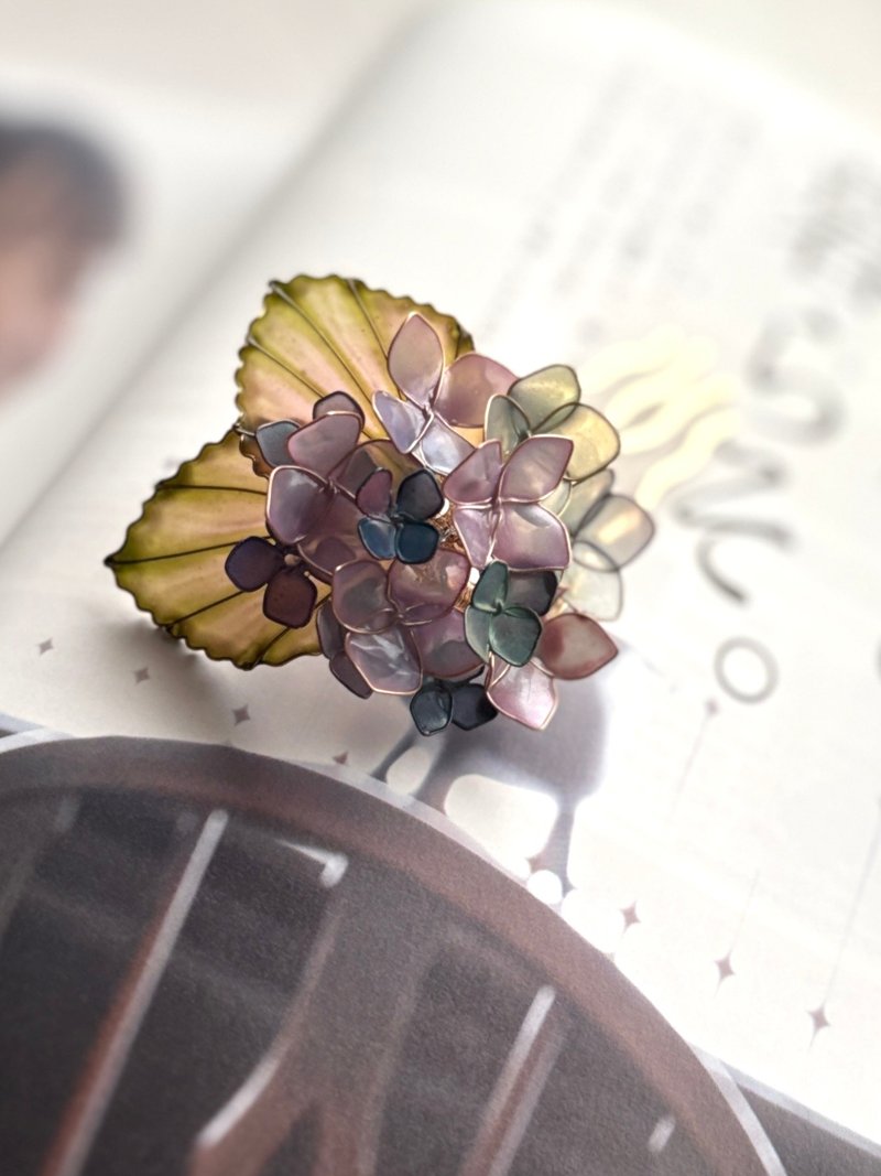 冬之蓝紫绣球发梳 一组贩售 - 发饰 - 树脂 紫色