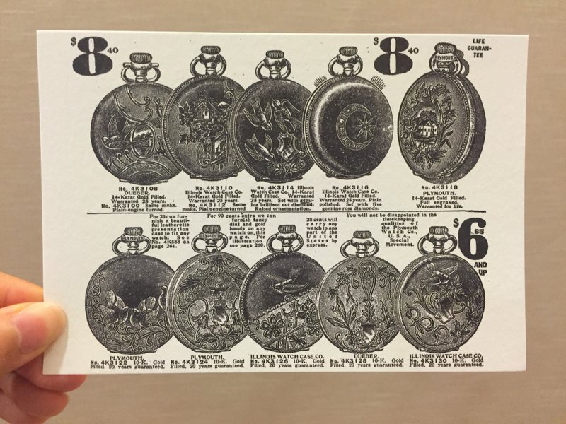 美国百年怀表广告复刻明信片 - 卡片/明信片 - 纸 多色