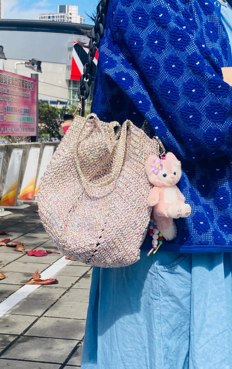 闪亮亮银丝线编织包-炫彩银 - 侧背包/斜挎包 - 棉．麻 透明