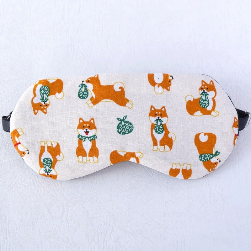 柴犬　白　眼罩/旅行/睡眠/礼品 - 眼罩 - 棉．麻 白色