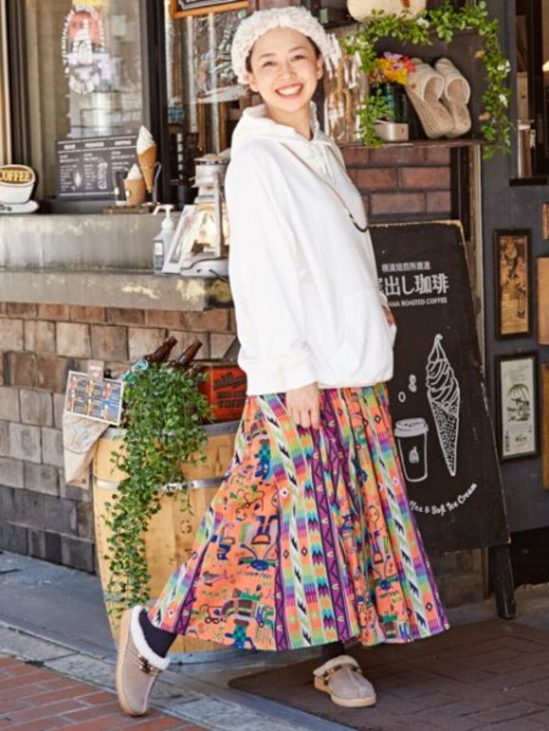 【热门预购】美洲原住民图腾长裙 (三色) IAC-0319 秋冬 新年 - 裙子 - 棉．麻 多色