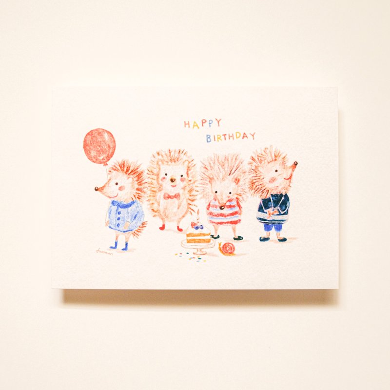 明信片 刺猬祝你生日快乐 - 卡片/明信片 - 纸 
