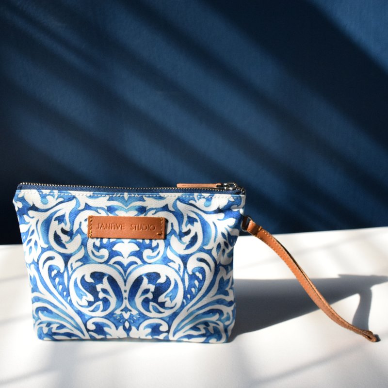 Mini Purses WAVE - 化妆包/杂物包 - 棉．麻 蓝色