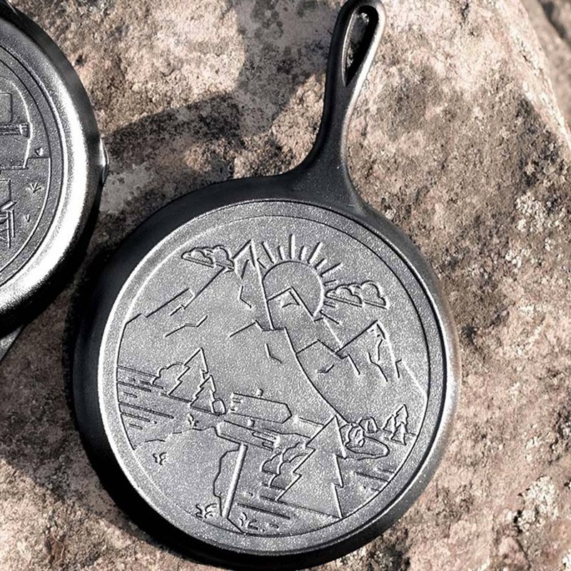 美国LODGE漫游旅行家美国制铸铁露营煎饼锅(日出山河)27cmL9OGWND - 厨房用具 - 其他金属 黑色