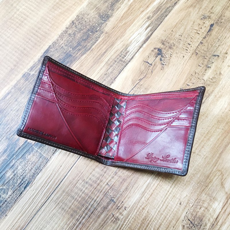 Basic art wallet British bridle leather x Japanese calf  Cardtype - 皮夹/钱包 - 真皮 咖啡色