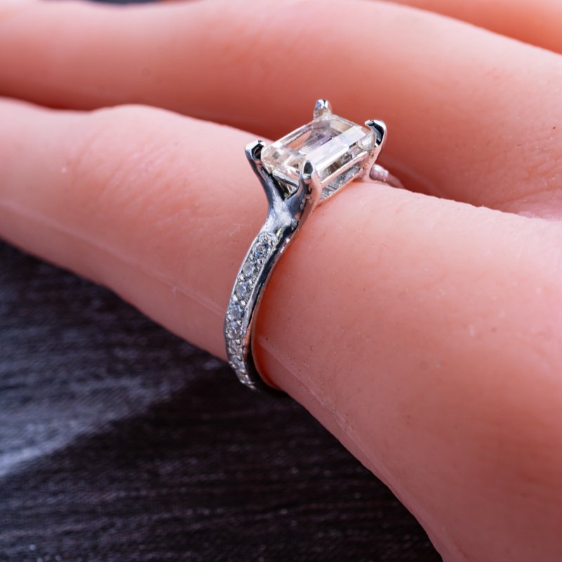 高透明度 紫黄水晶 925 纯银戒指 可刻印・周年纪念礼 S-105 - 戒指 - 其他金属 银色