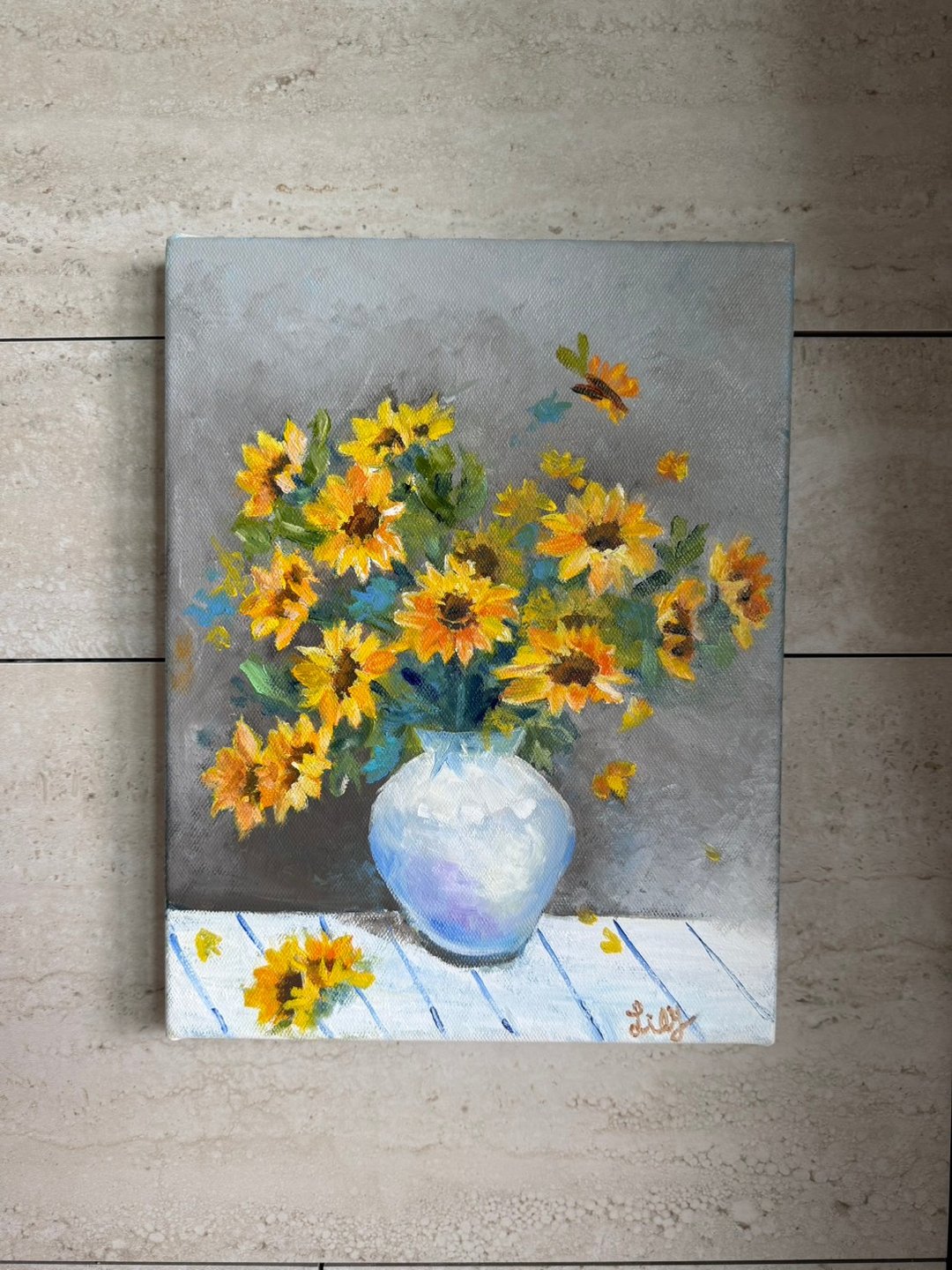向阳静光 - 花卉油画 手绘原作 小品画 - 海报/装饰画/版画 - 棉 
