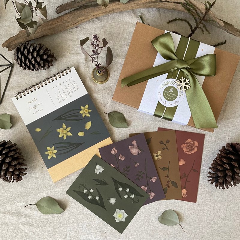 自然博物馆 / 2022月之花语两用桌历 - 年历/台历 - 纸 多色