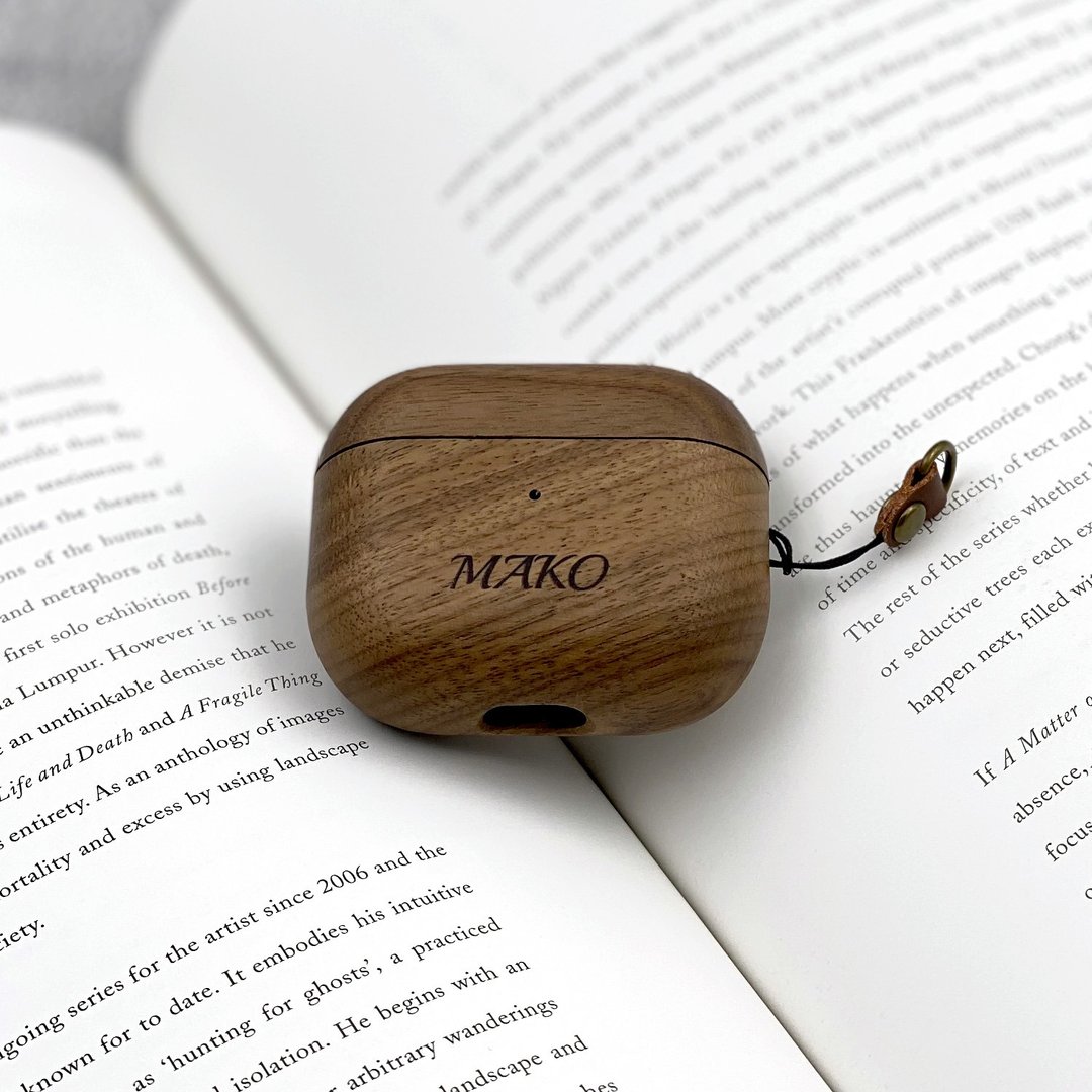 天然胡桃木Airpods 3 实木自然风保护套3代通用附客制化服务 - 耳机收纳 - 木头 咖啡色