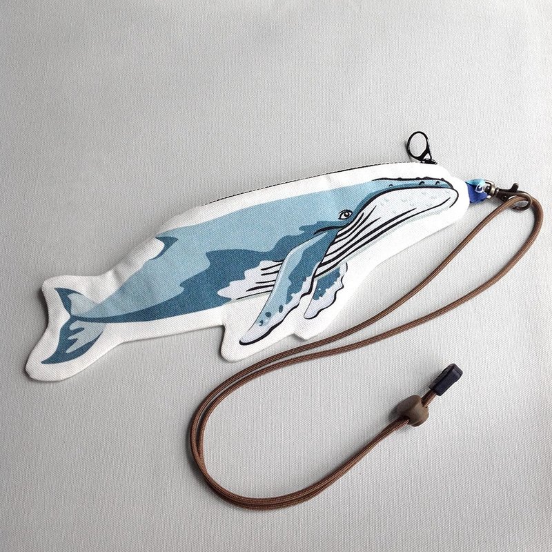 设计款HW189 - 【纯棉帆布】大翅鲸造型餐具袋 - 化妆包/杂物包 - 棉．麻 绿色