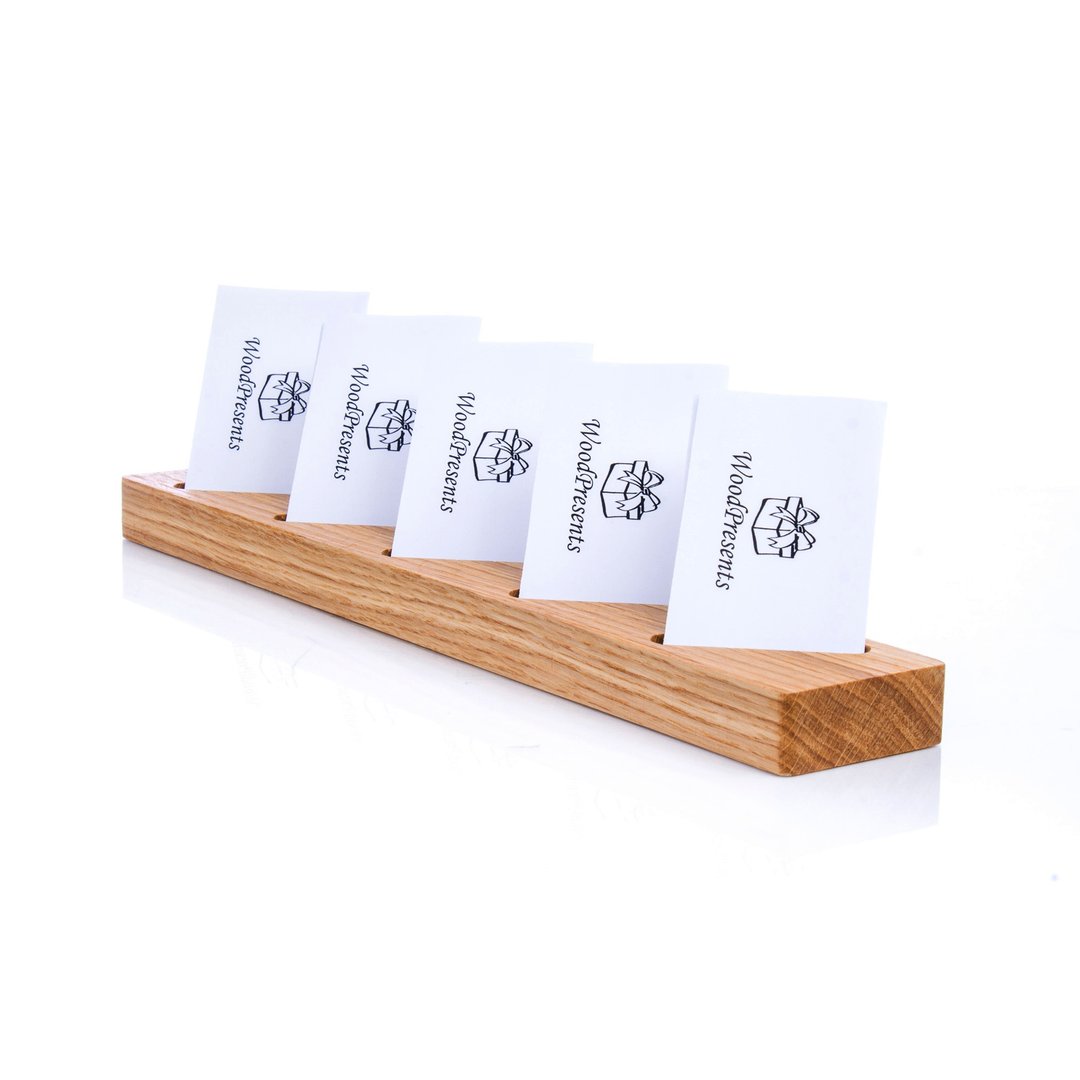 桌上型名片架 木质名片收纳展示座 - 名片架/名片座 - 木头 