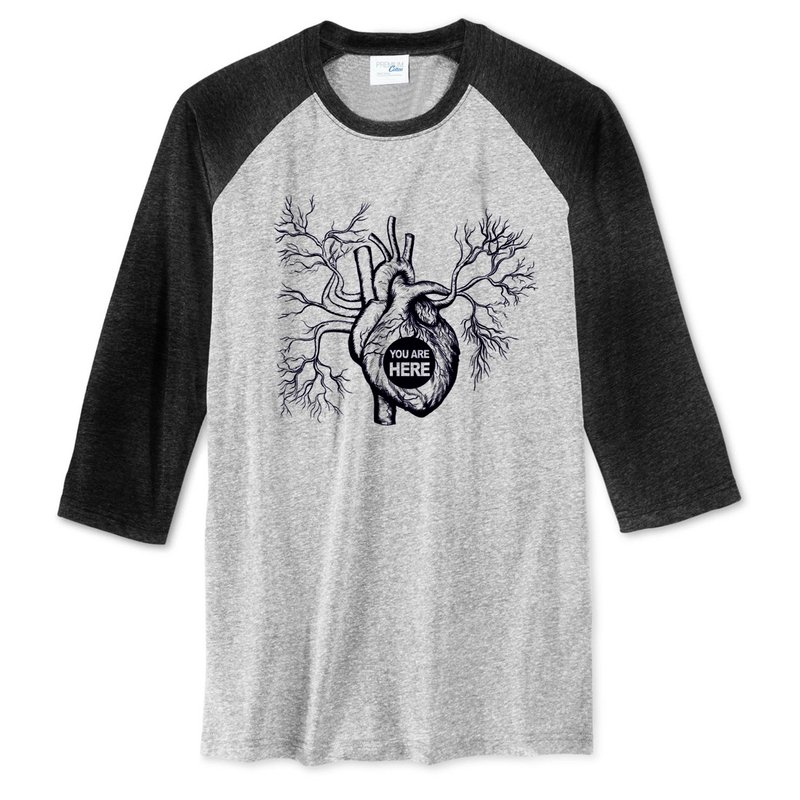 IN MY HEART 中性版 七分袖T恤 灰黑色 在我心里 平价 时尚 设计 自创 品牌 情侣 情人 - 女装 T 恤 - 棉．麻 灰色